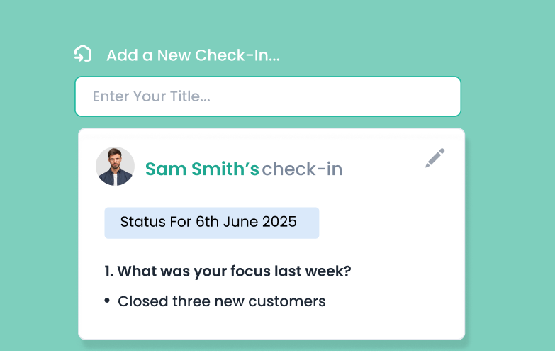 Check‑ins and dashboard view for tracking OKR progress across departments